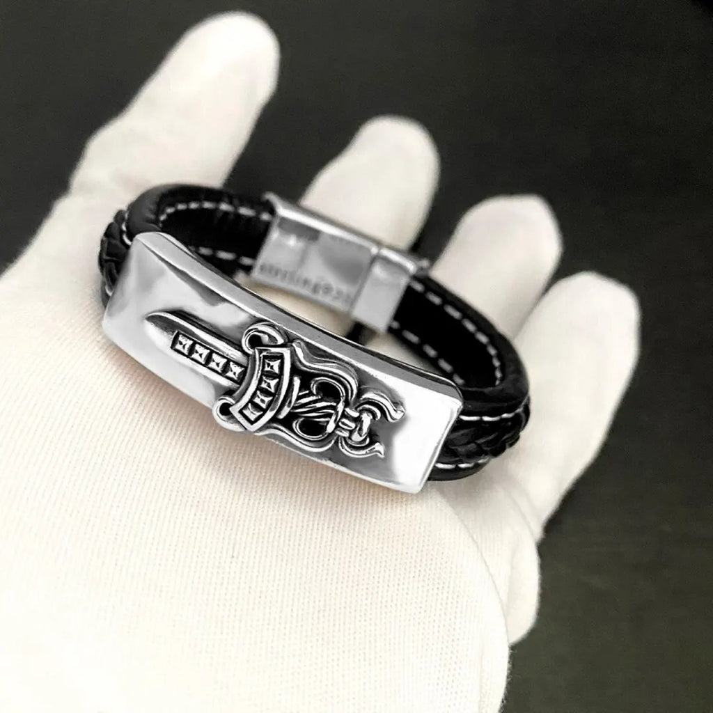 Chrome Hearts Style Leather Bracelet - Hình 2