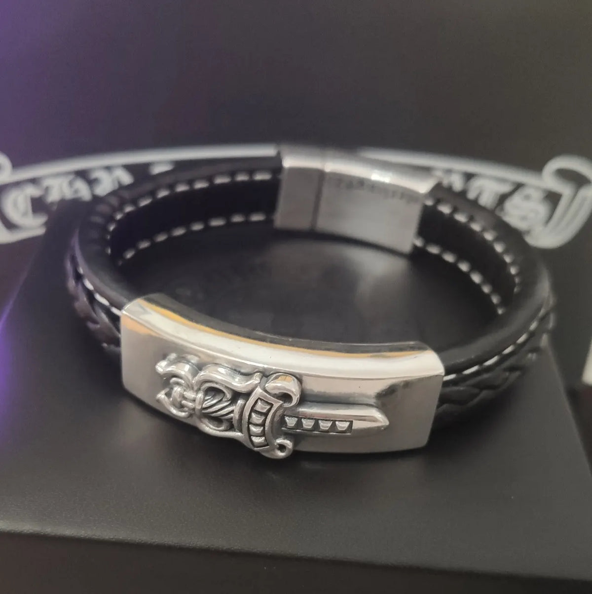 Chrome Hearts Style Leather Bracelet - Hình 6