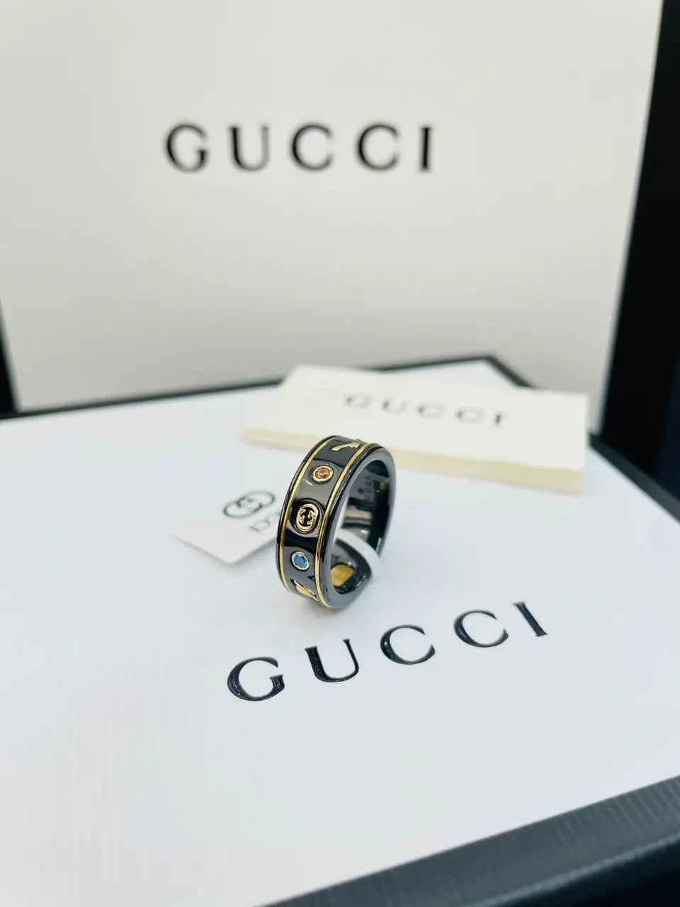 Gucci Black Ceramic Icon Ring - Hình 5