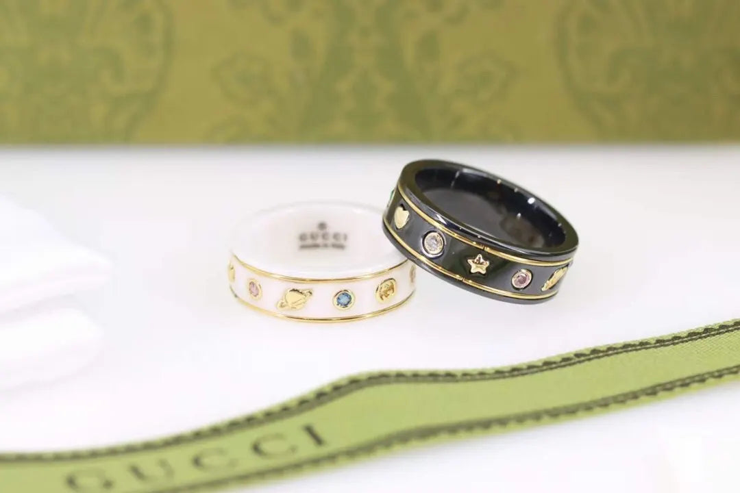 Gucci Black Ceramic Icon Ring - Hình 7