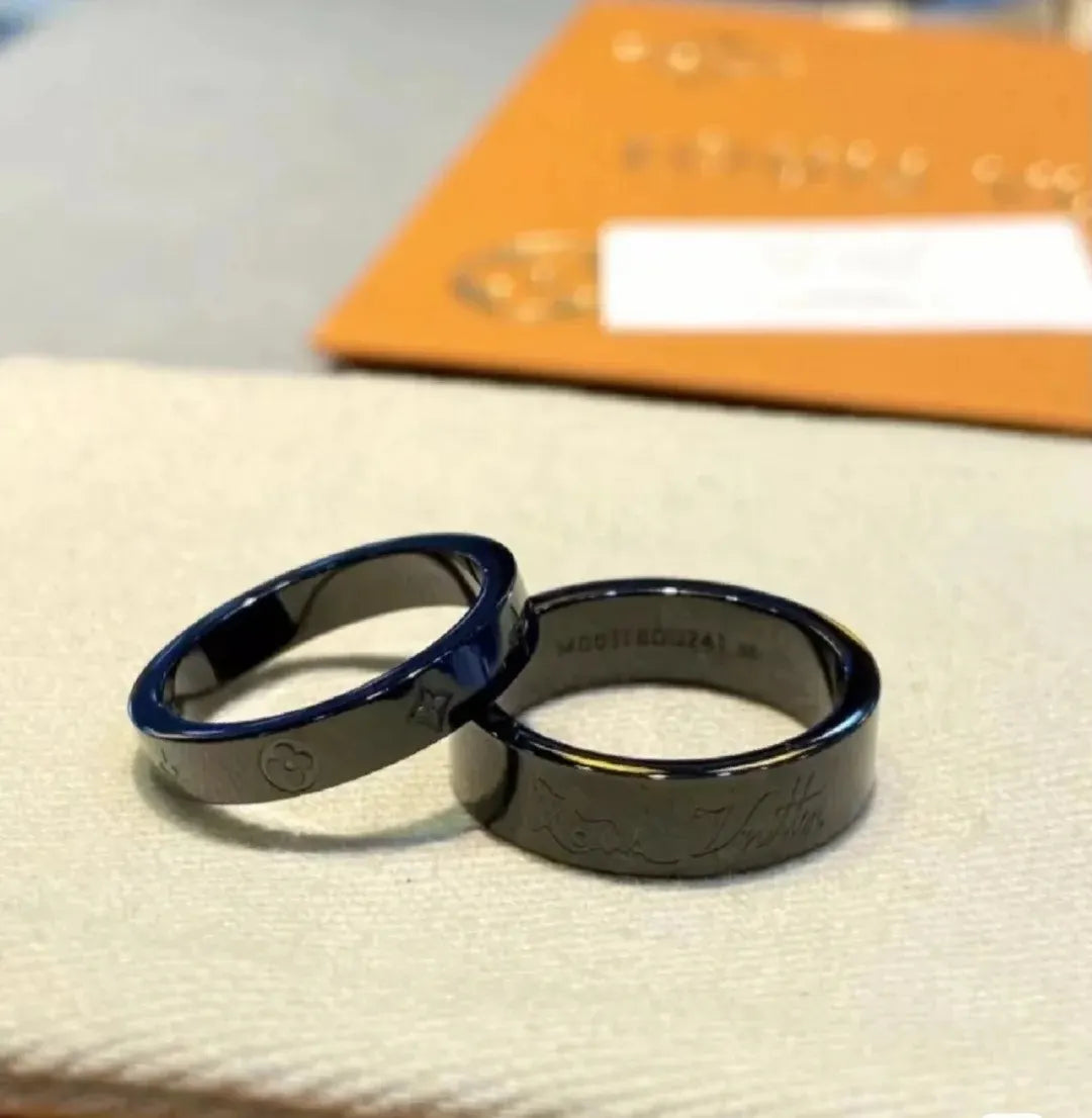 Louis Vuitton Black Titanium Ring - Hình 9