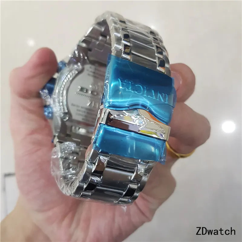 Invicta Blue Bezel Chronograph - Hình 4