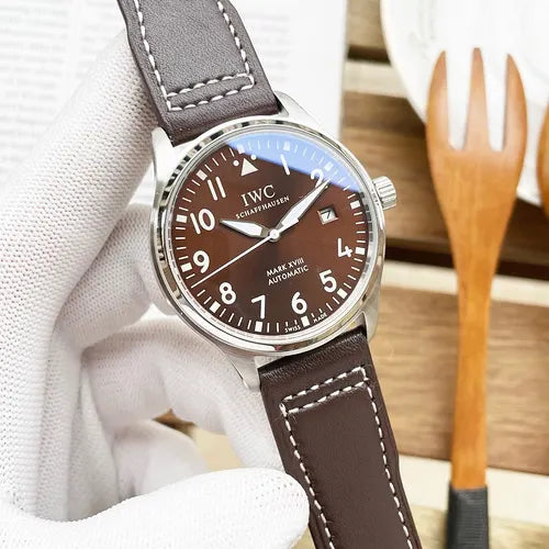 IWC Brown Dial Leather Watch
