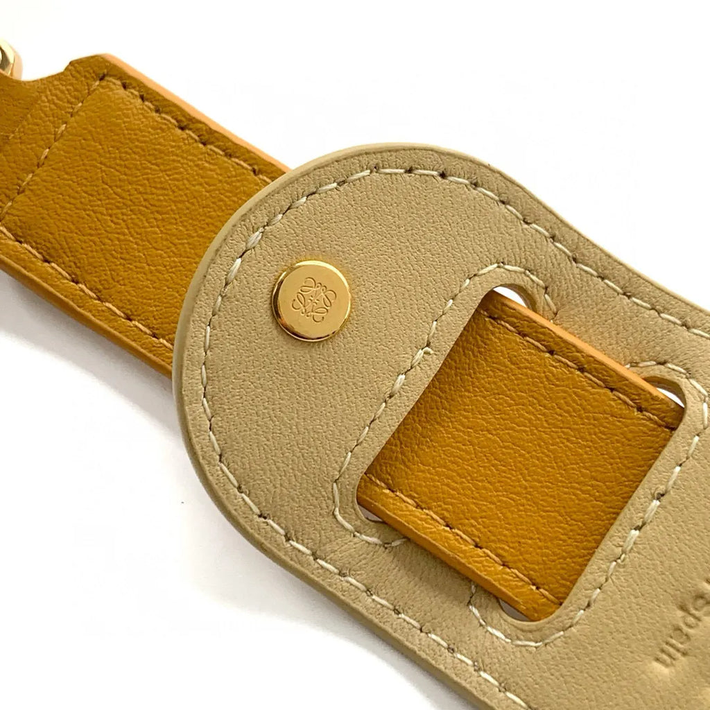 Loewe Mustard Leather Bag Strap - Hình 7