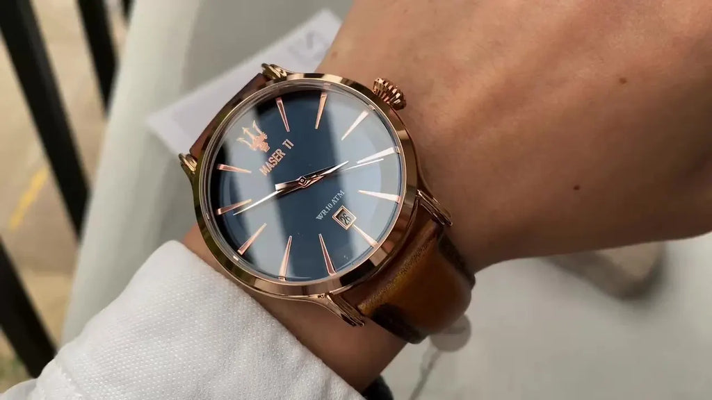 Maserati Blue Leather Rose Gold