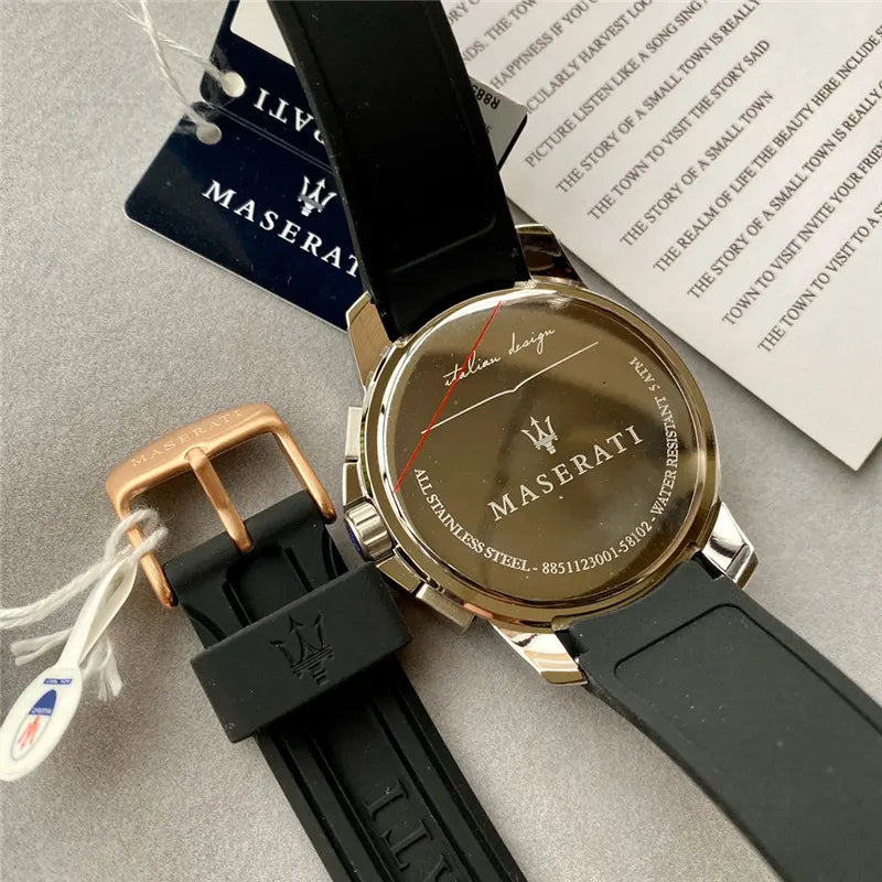 Maserati Black Dial Chronograph - Hình 3