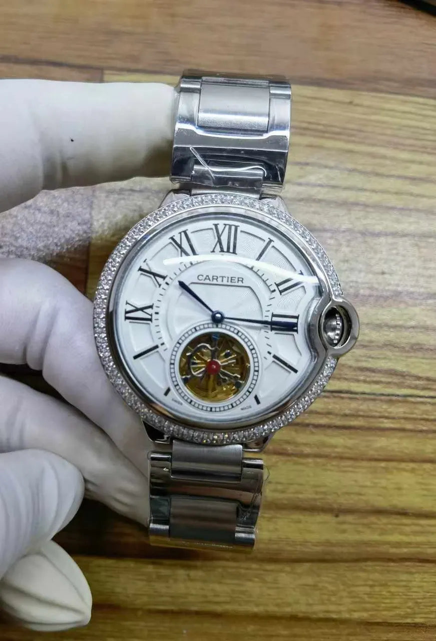 Cartier Tourbillon Steel Bracelet - Hình 5