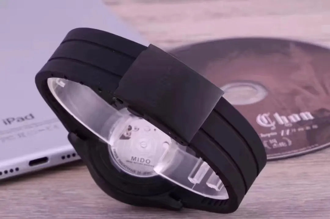 Mido Black Rubber Automatic Watch - Hình 5