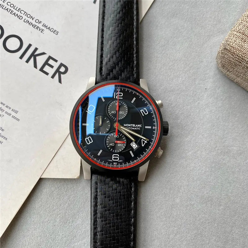 red Montblanc Black Dial Chronograph - Hình 2