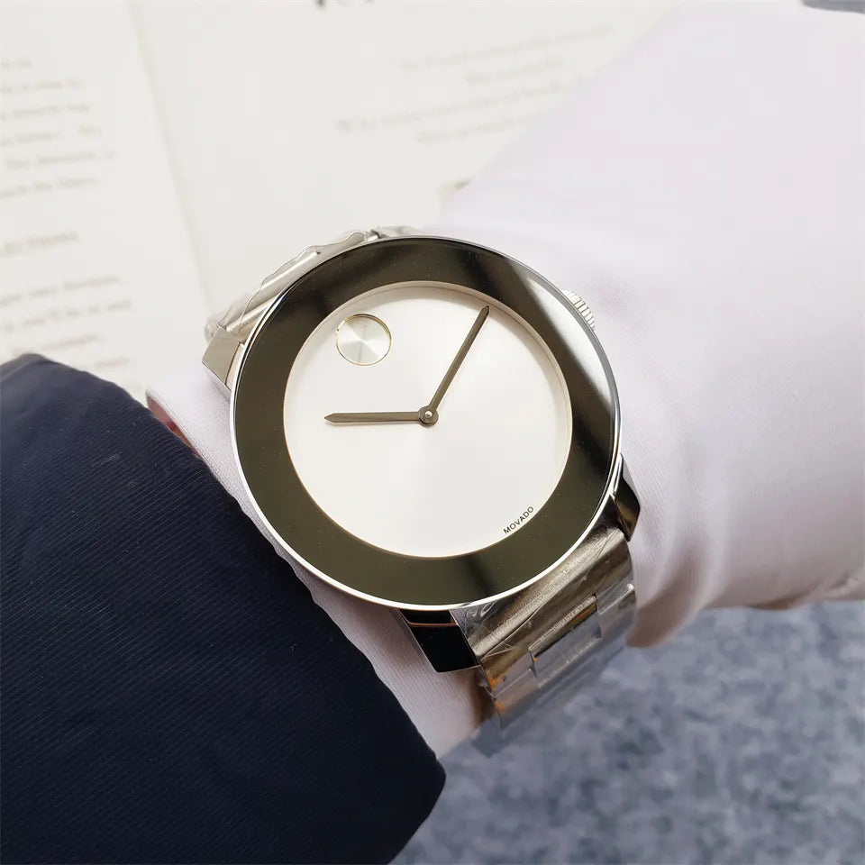 Movado Silver Dial Steel Watch - Hình 2