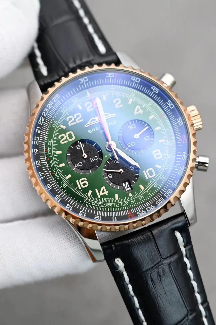 Breitling Green Dial Gold - Hình 2