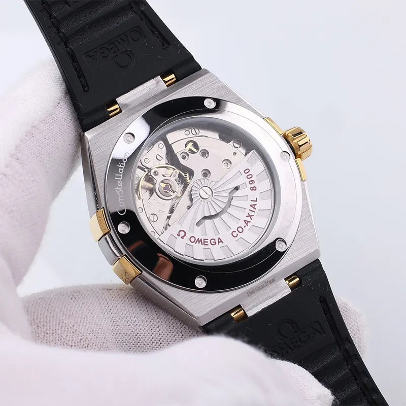 Omega Black Bezel Silver Dial - Hình 3