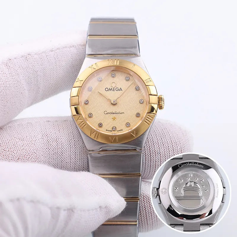 Omega Champagne Diamond Watch