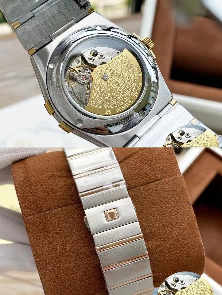 constellation Omega Black Dial Diamond Bezel - Hình 2