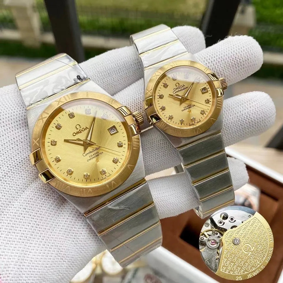 Omega Constellation Gold Dial Steel