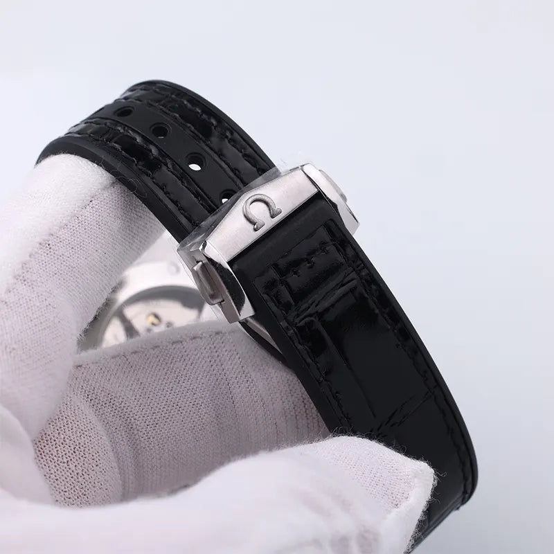 Omega Black Dial Leather Constellation - Hình 3