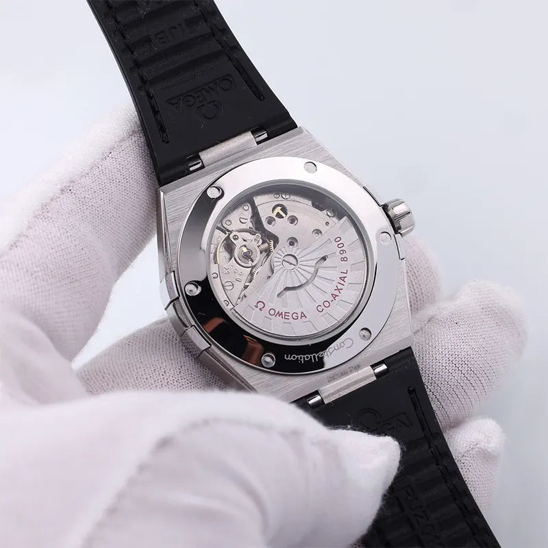 constellation Omega Silver Dial Blue Leather - Hình 2