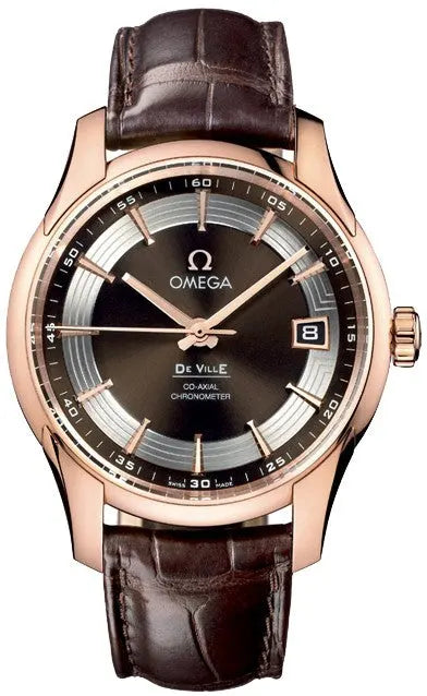 de Omega Brown Dial Rose Gold