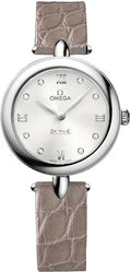 Omega De Ville Diamond Taupe Leather