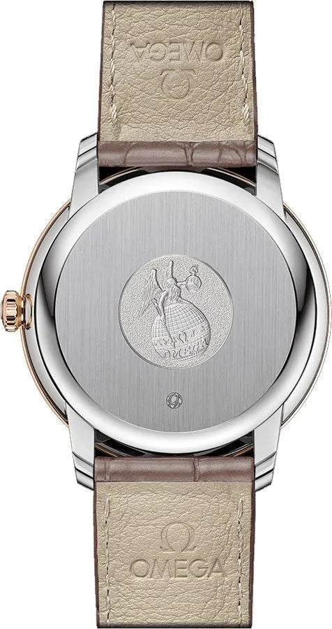 de Omega Rose Gold Taupe Leather - Hình 2