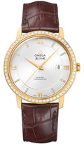 brown Omega De Ville Diamond Bezel
