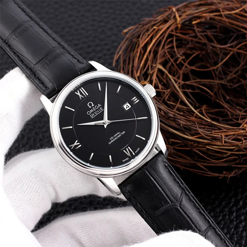 Omega De Ville Black Leather - Hình 2