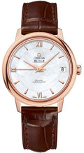 de Omega Rose Gold Brown Leather