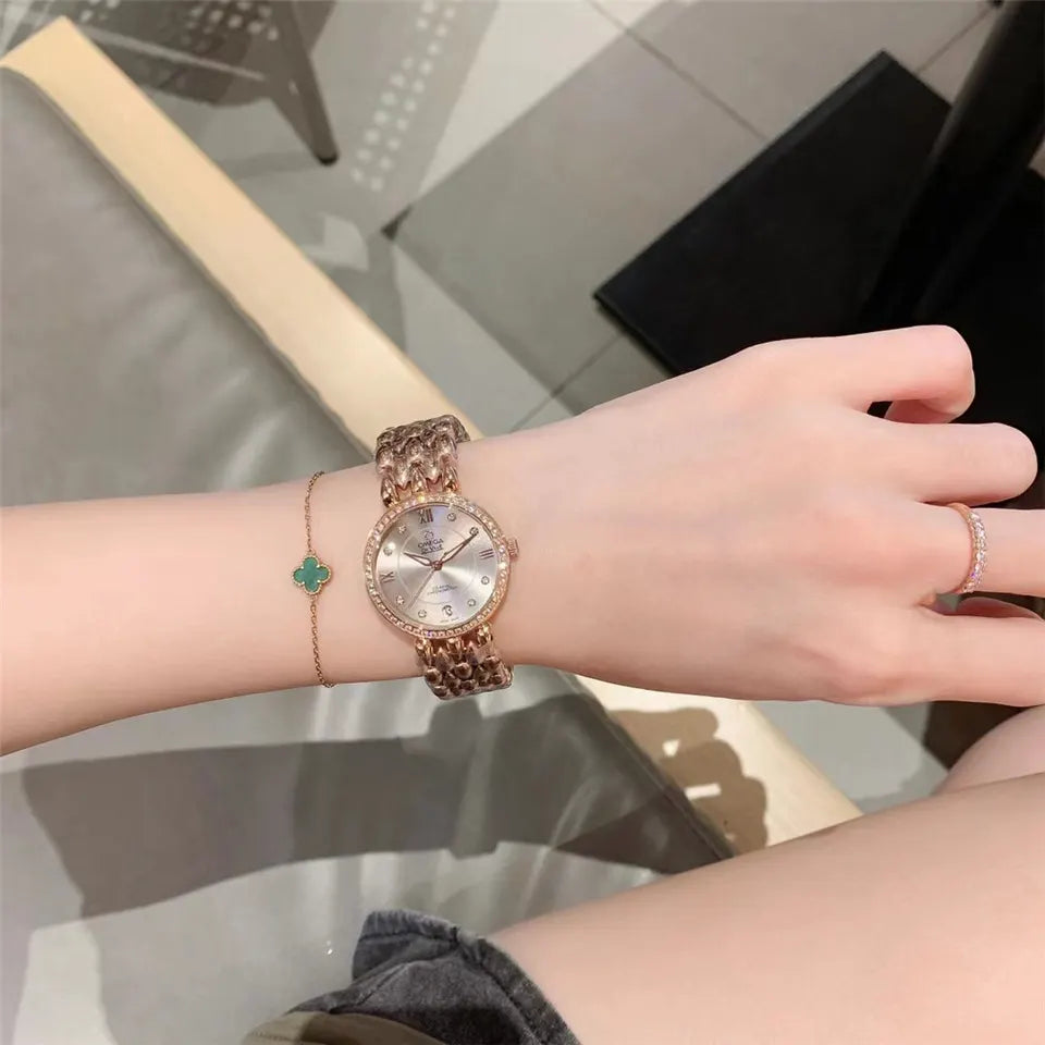 de Omega Rose Gold Diamond Bezel - Hình 7