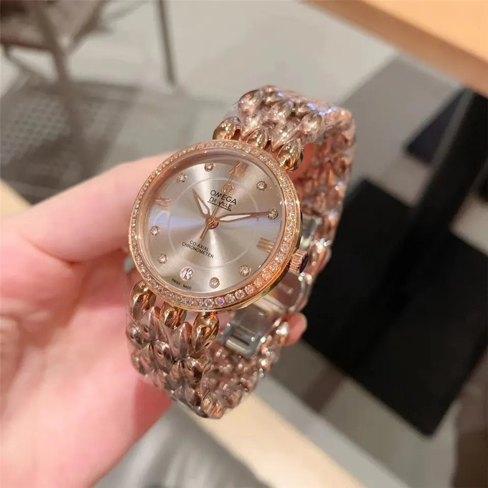 de Omega Rose Gold Diamond Bezel - Hình 9