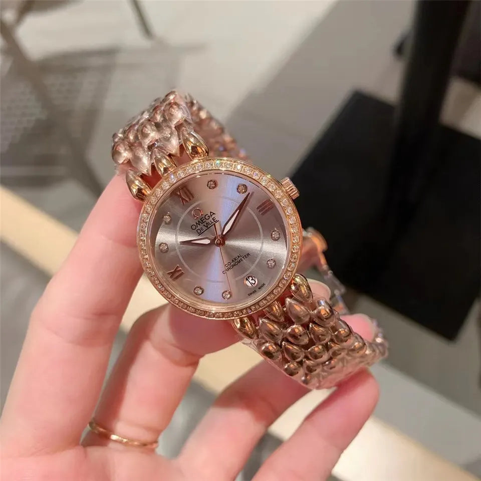 de Omega Rose Gold Diamond Bezel - Hình 4