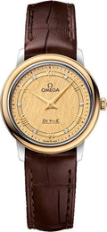 de Omega Gold Dial Leather Watch