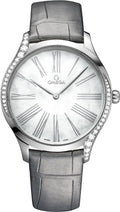 de Omega Diamond Bezel Grey Leather