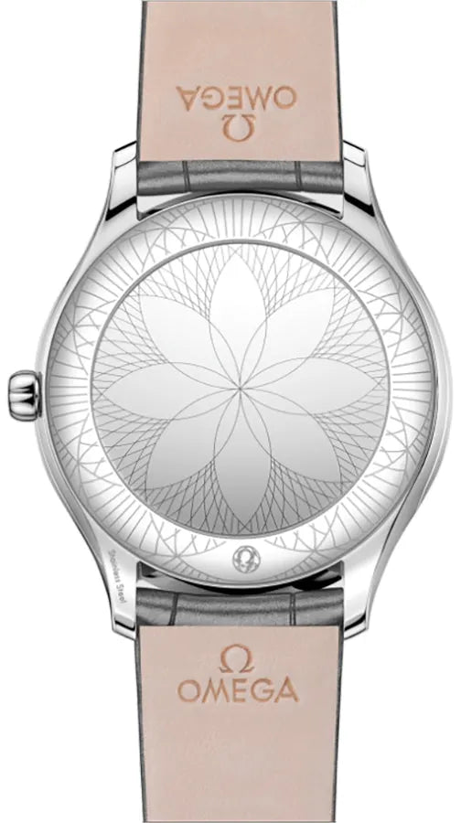 de Omega Diamond Bezel Grey Leather - Hình 2
