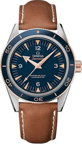Omega Blue Dial Rose Gold seamaster