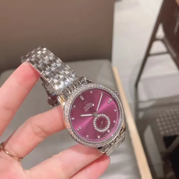 Pink Dial Diamond Watch - Hình 5