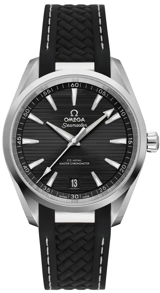 Omega Black Dial Rubber Steel