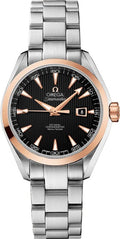 bezel Omega Seamaster Black Dial Rose Gold