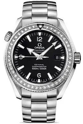 bezel Omega Seamaster Black Dial Diamond