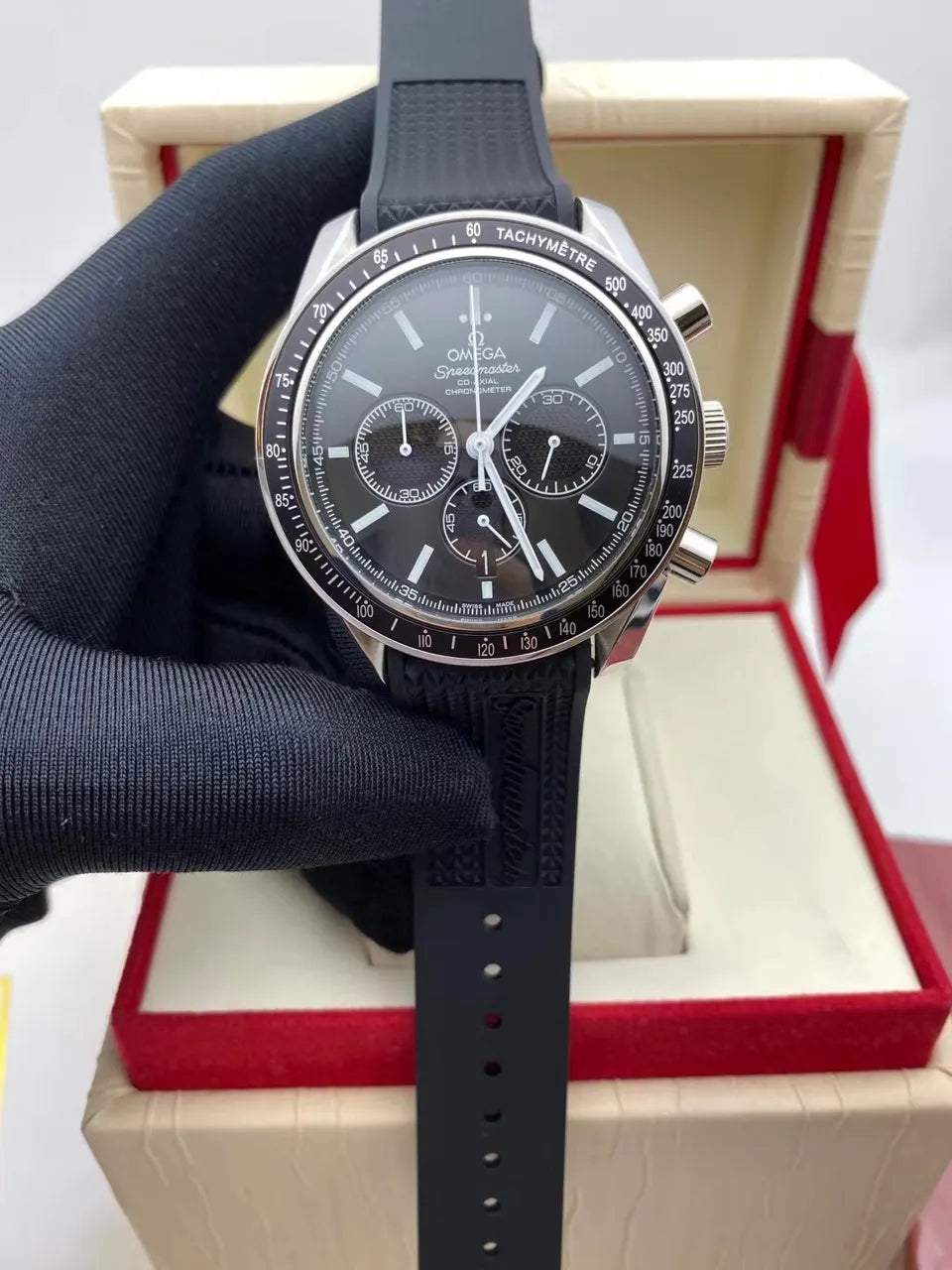 Omega Black Rubber Chronograph