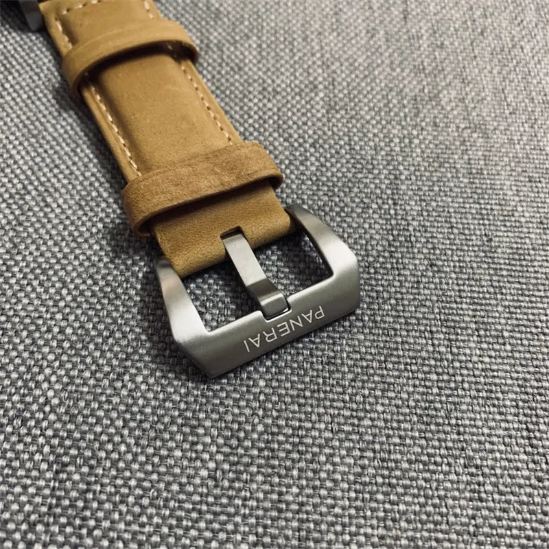 Panerai Luminor Black Dial Tan Strap - Hình 4
