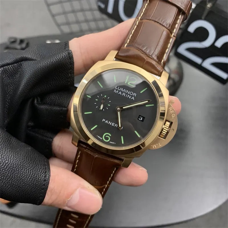 Panerai Gold Brown Leather - Hình 7