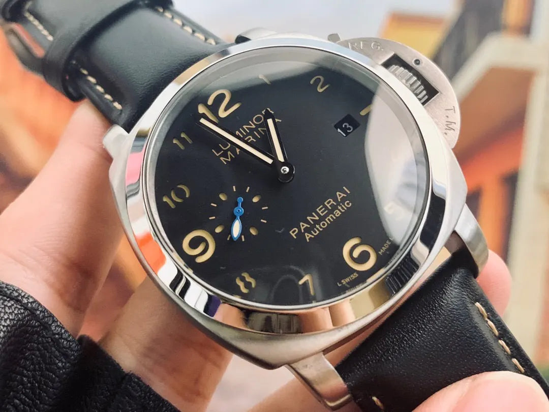 luminor marina Panerai Black Dial Leather - Hình 5