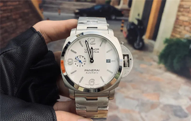 Panerai White Dial Steel Watch - Hình 2