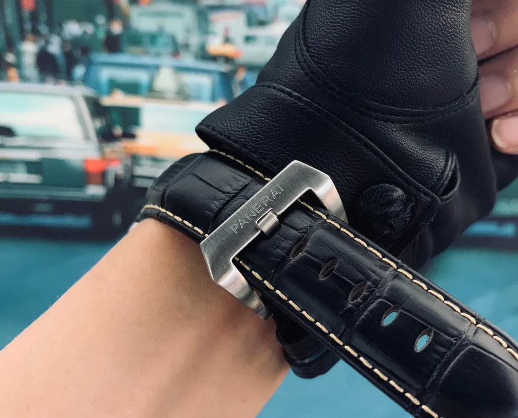 luminor Panerai Black Dial Leather - Hình 4
