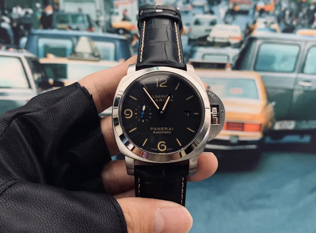 luminor Panerai Black Dial Leather - Hình 6