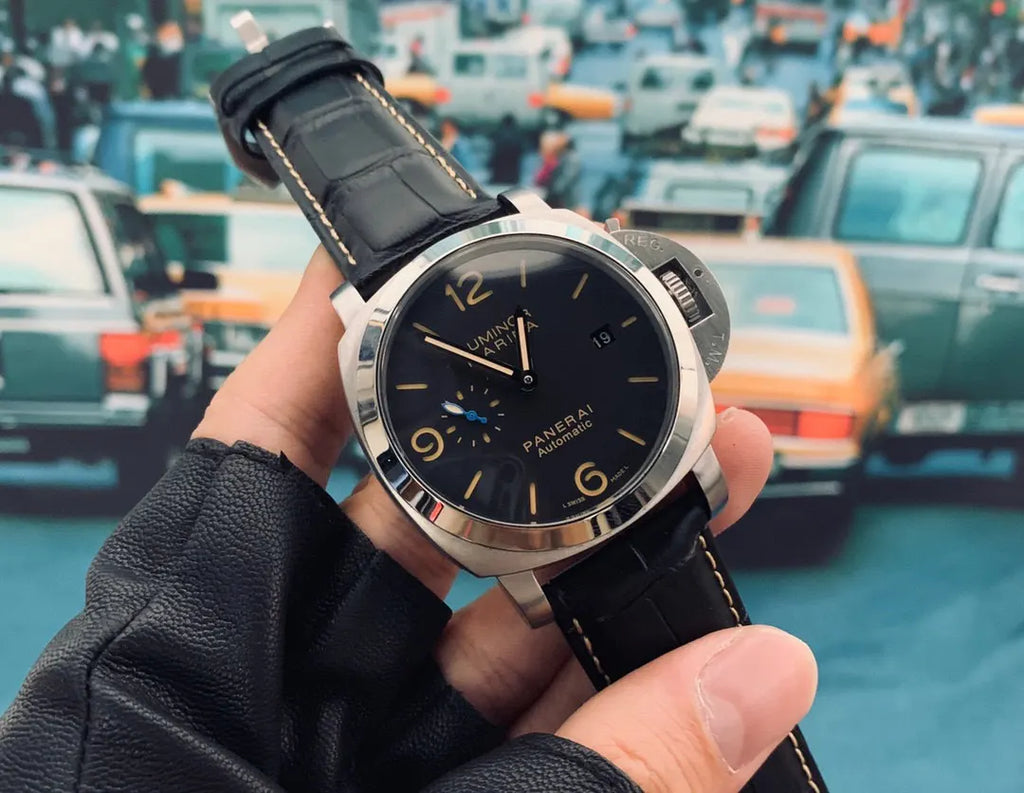 luminor Panerai Black Dial Leather - Hình 7