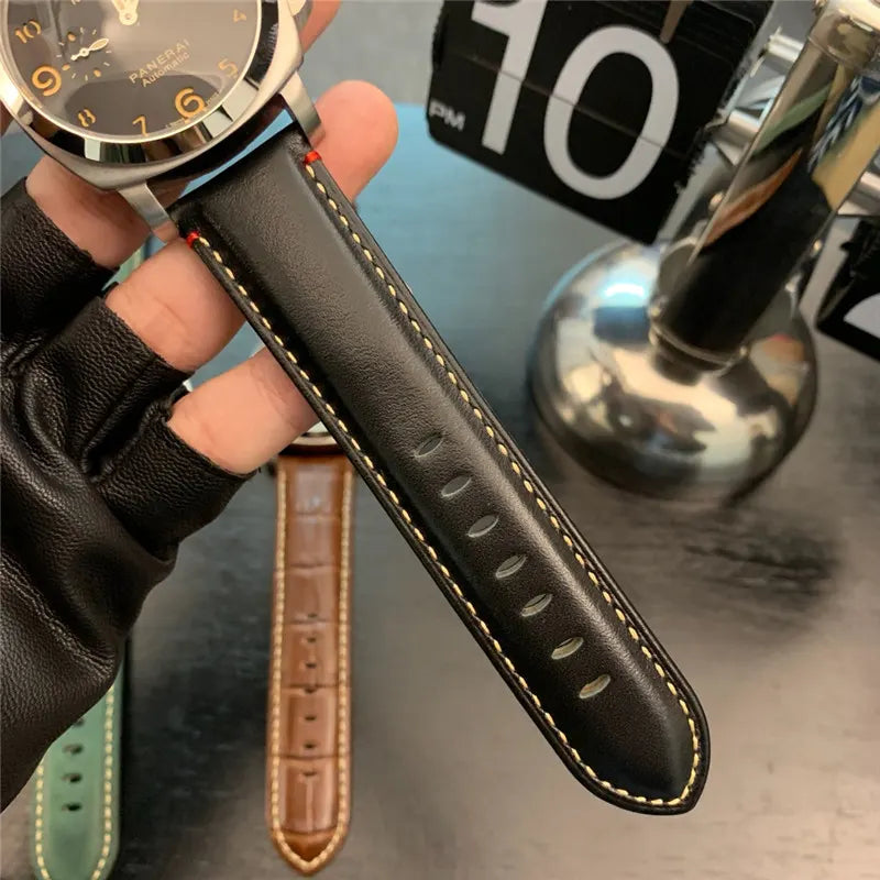Panerai Black Leather Watch - Hình 3
