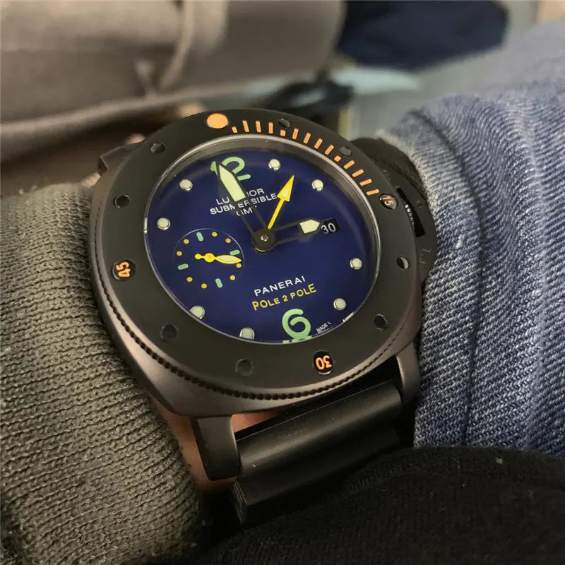Panerai Blue Dial Black Rubber - Hình 9