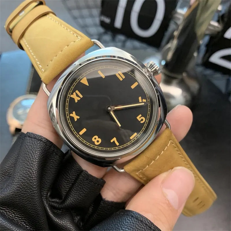 Vintage Style Black Dial Watch - Hình 8
