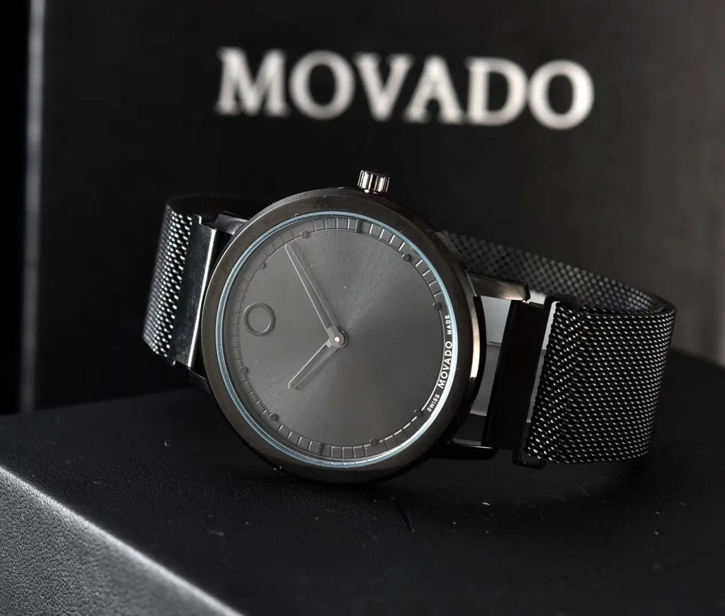 Movado Black Mesh Watch - Hình 2